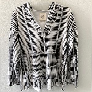 URBAN OUTFITTERS - Black and White Oversized Pull Over Jacket - Size Small